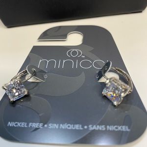 Minicci Silver White Rhinestone earrings